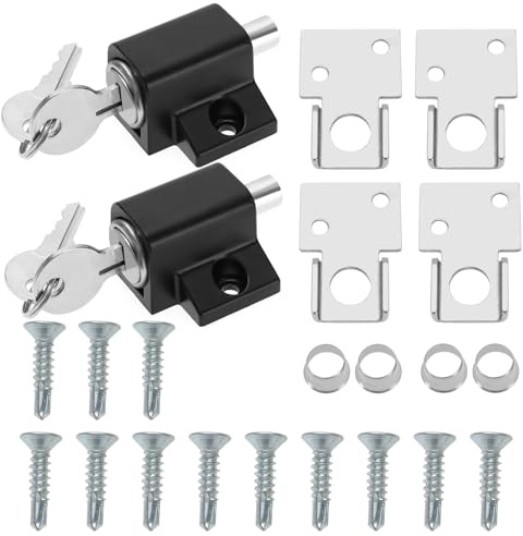 SG Store 2pcs Sliding Door Window Lock Sliding Patio Lock Window Door Limiter Sliding Door Lock Accessory Set for Home Office Classroom Sliding Doors Windows, Black