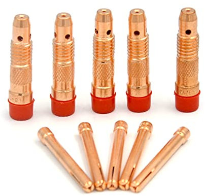 10Pcs Argon-Schweißen WIG Inverter-Schweißmaschine/Ausrüstung 1,6mm/2,0mm/2,4mm/3,0mm/3,2mm WIG Wolfram-Spannzange Körper-Spannzange Schweißbrenner Tipps Set Halter Handwerk Zubehör Kit Victors