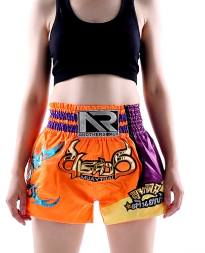 ARIASS MMA Muay Thai-shorts for kickboxningsträning, boxningsbyxor med dragsko for bodybuilding, burfighting, BJJ (Color : Orange, Size : Medium)