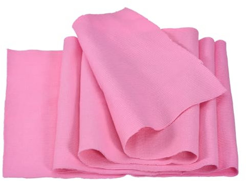 QUARKZMAN 39 Puños Elásticos de Tejido de Algodón con Ribetes Acanalados, Cinta Elástica de Tejido de Punto para Puños y Cintura, para Coser, 6 de Ancho, Color Rosa