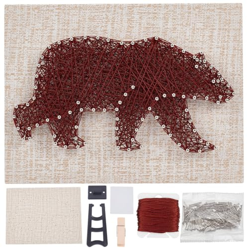 WEBEEDY Kit de arte de cuerda de oso polar para adultos, principiantes, kit de manualidades de cuerda de animales 3D, kit de manualidades con instrucciones y todos los suministros, decoración de pared