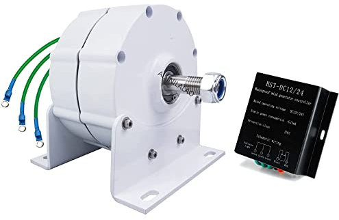 AISINILALAO Alternador de la CA del imán Permanente de la Fase 3 del Motor del generador del aerogenerador 12000W para el Motor diésel de la turbina de Agua del Viento (110V/220V) ﻿,24v