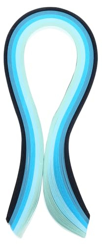 PATIKIL 390 x 7mm Bandes de Papier Quilling Arc-En-Ciel, 100 Pcs Bande de Papier Origami pour Quilling, pour Bricolage, Artisanat de Noël, Dégradé Bleu