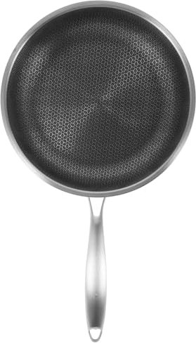 LABRIMP Padella Wok a Nido D'ape in Acciaio Inossidabile 28cm Fondo Antiaderente Resistente Per Fornelli a Induzione, Gas Ed Elettrici, Utensile Da Cucina Per Cottura Uniforme e Facile Pulizia