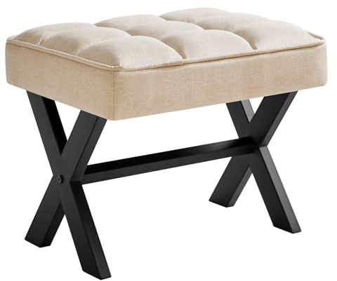 IBUYKE Litet fotstöd 31 cm, fyrkantig linnepall, linne WBD011Y