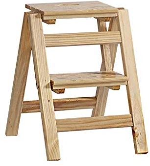 SNHHNSW Klapphocker aus Massivholz, Blumenständer aus Holz – Haushaltsleiter aus Holz, multifunktionaler Tritthocker für den Innenbereich (Farbe: C, Größe: 3) (B 3)