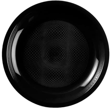 Monouso | 25 Platos Llanos Redondos de Plástico PP, Ø22cm, Negro, Reutilizables, Hasta 125 usos, Apto para Lavavajillas, Plástico Duro, Rígico, Reciclable, Ideal para Fiestas y Eventos.
