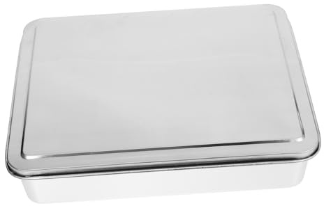 CONGARTENO Contenitore Per Alimenti Acciaio Inossidabile Con Coperchio Teglia Per Tiramisu e Dolci Da Forno Utensile Da Cucina Pratico