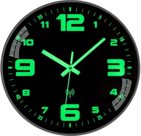 Warminn Wanduhr Funk Funkuhr Leuchtend Wanduhr Ohne Tickgeräusche 30cm | Lautlos Wanduhr Leuchtend Modern Groß Quarz Batterie Einfach zu Lesen für Kinderzimmer Küche Schlafzimmer Büro Schule