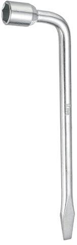 sourcing map Car Spare Tire Lug Wrench 17mm CR-V Steel l Type Slotted End Hexagon Socket Wrench L-Shaped Tire Repair Tool for Automobile Repair