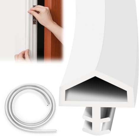 Türdichtung TPE, Türdichtung Dichtprofil, Türrahmen Dichtung für Schallschutz, 12mm Zimmertürdichtung Weiß, 5m/10m/15m/20m/30m Verfügbar (30m)