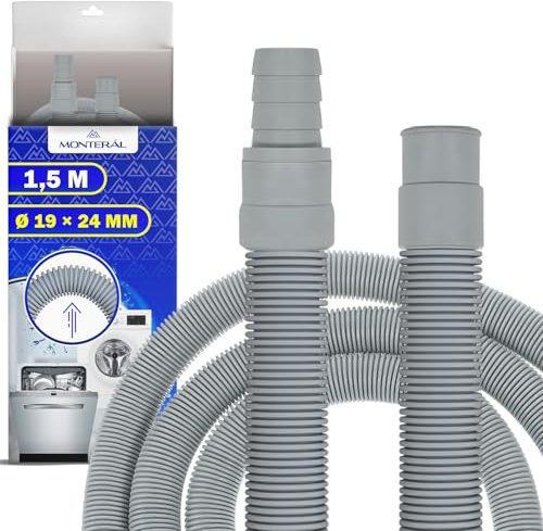 Universal Tubo Desague Lavadora y Lavavajillas de 1,5 m con Conexión de Ø 19 x 24 mm - Garantía de 10 Años - MONTERAL