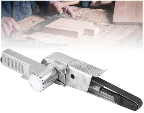 Lijadora neumática de banda de aire, 15000 rpm de alta velocidad con agarre ergonómico para pulido de madera, hierro, aluminio y metal
