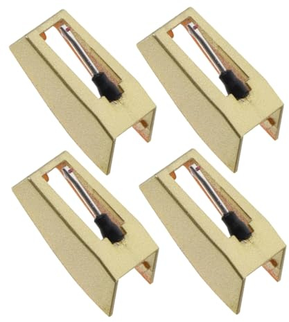 VICASKY Aiguilles de Rechange pour Platines Vinyles Or en Aluminium Abs, 4pcs Installation Facile pour Tourne-disque et Disques Vinyles Vintage