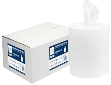PAW Rollenhandtücher 20 cm x 200 m, 6 Rollen - Weiß | Einlagiges Papier, saugstark und reißfest, ideal für Gastronomie, Hotels und Waschräume, für gängige Spender