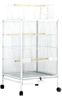 Große Villa Zucht Kanarienvogel Käfige Papagei Metall Vogel Haustier Hütte Käfige Wellensittich Wachtel Haustier Produkte(White)
