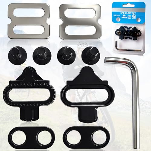 SoundZero 2 Stück Mountainbike SPD Cleats, Bike Fahrrad Schuhplattenset | Unisex Fahrrad Schuhplatten, Pedalplatten Fahrradzubehör Set, Geeignet für Mountainbikes, Rennräder und Indoor Cycling