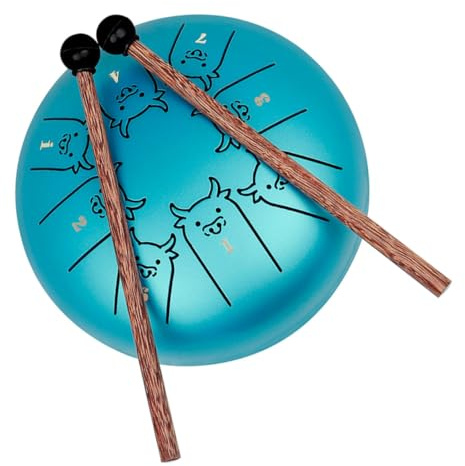 TOPBATHY Zungentrommel aus Langlebiger Stahl titan legierung und Holz Tragbares Percussion instrument für Anfänger Einzigartiger Klang für Musikunterricht Meditation und Entspannung