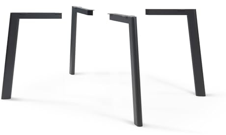 [en.casa] Tischbeine Hostang 4er-Set Metall Tischfüße für Esstisch Schreibtisch 50 x 8 x 71 cm Tischkufen Tischgestell Schwarz