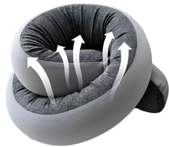 Cojín De Viaje Para El cuello,Almohada Plegable De Soporte Permisible Espiral,Cojín De Avión - Para Dormir En La Oficina, Descansar En La Cama, Dormir En El Coche Y Para Sillas Con Respaldo
