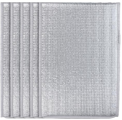Angoily 5 Fundas Protectoras para Macetas de 3 Galones Cubierta Aislante Doble Cara de Aluminio Película Térmica Gruesa para Protección contra Heladas y Calor Adecuado para Plantas de