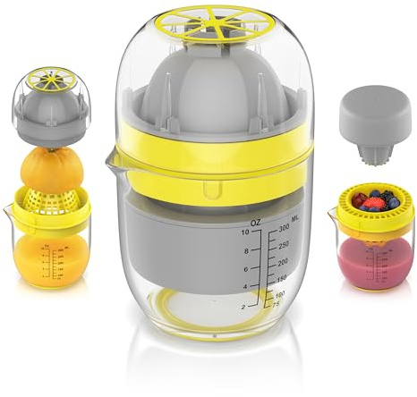 Arendo - Manual Juicer with 2 methods of use, 300 ml, Citrus Juicer, Orange Squeezer, Manual Juicer, Lemon Squeezer Press, Lime Juicer, Citrus Fruit Squeezer, Grapefruits, Blueberries