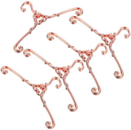 Abaodam 5 Stück Miniatur Puppenkleiderbügel aus Metall Zierliche Kleiner Kleiderbügel für Puppenkleidung Langlebig und Glatt für Puppenschränke und Puppenhaus Zubehör