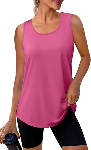 WIHOLL Women Activewear Gym Vest Tops for Women UK Sleeveless Crew Neck Workout Yoga Sport Tops