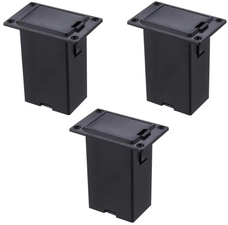 POPETPOP Lot de 3 Boîtiers Batterie 9V pour Micro Guitare et Basse Actifs, Compartiment Robuste, Usage à Domicile Spectacle