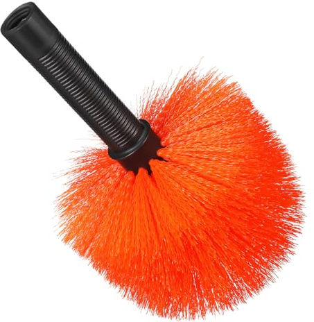 OATIPHO Brosse à Toiles d’Araignée, Plumeau Anti-Poussière pour Murs, | Tête de Nettoyage Légère en Plastique, Plafonds et Coins, Orange,23 × 14 × 14 cm, pour Intérieur et Extérieur, 1 Pièce