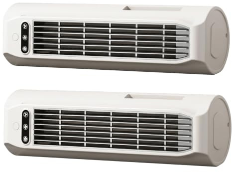 2 juegos de aire acondicionado inalámbrico, ventilador de torre pequeño recargable por USB de 3 velocidades, ventilador de refrigeración de pie, de pared y tumbado con soporte para teléfono para of