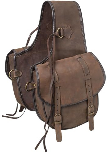 Tough1 Soft Leather Saddle Bag - Brown