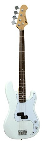 Dimavery 26221130 elektrisk basgitarr, vit