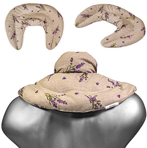 Cojín cervical térmico con cuello - campestre romántico - Almohada térmica cervical con semillas de grosella. Saco caliente y frio con semillas. Cojín de nuca