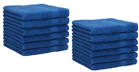 Betz 12 Stück Gästehandtücher Gästehandtuch Palermo 100% Baumwolle Größe 30x50 cm Handtuch Gästetücher Set (blau)