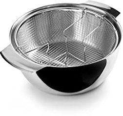 IBILI - Freidora con cestillo induktion, 24 cms, Acero inoxidable, Apto para induccion