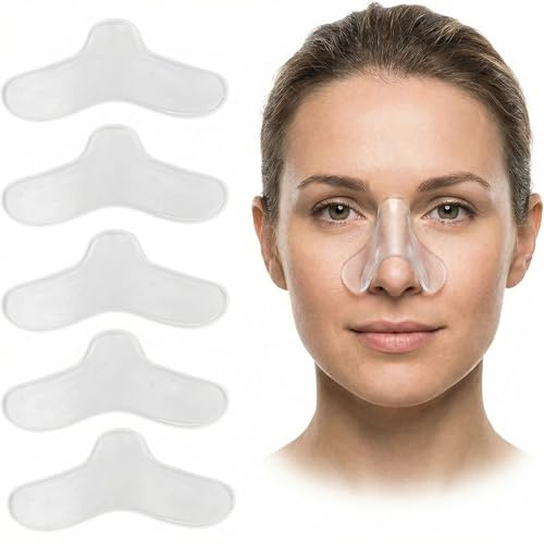 Cpap Kissen und Nasenpolster für Schlafmaske - 5er-Pack | Gegen Druckstellen & rote Flecken - Weiche Gel-Pads für Nasenbrücke - Wiederverwendbar & zuschneidbar für perfekten Sitz