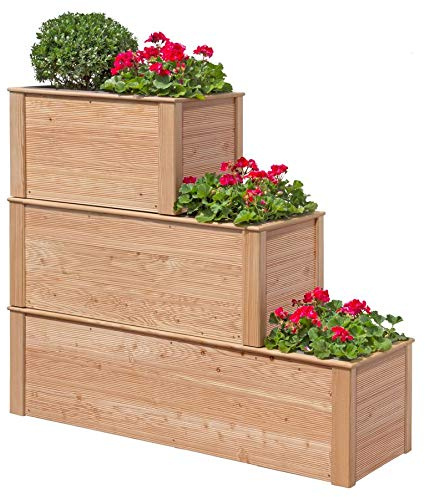 Gartenpirat Pflanzkastensystem Astrantia Lärche Natur massiv, Außenmaße:134 x 38 x 39 cm