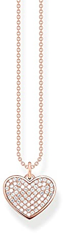 THOMAS SABO Kette Herz aus 925er Sterlingsilber 750er Roségold-Vergoldung, Länge: 40cm - 45cm, KE2127-416-14-L45V