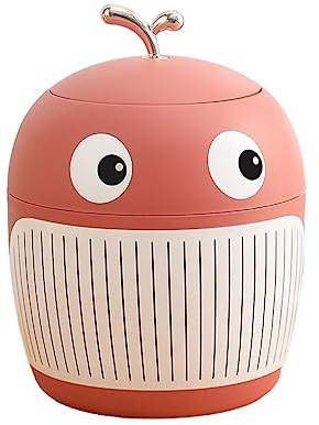 lmoikesz Pattumiera da Tavolo da 4 Litri Cestino Decorativo con Coperchio Cestino per rifiuti in plastica Articoli Vari per la casa Comò Pattumiera, Rosa