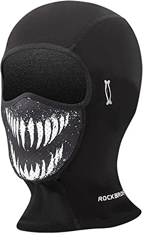 ROCKBROS Vinterbalaklava varm skidmask heltäckande ansiktsskydd för män kvinnor under hjälm balaklava vindtät ansiktshuva för cykling, skidåkning, snowboard, utomhussport, motorcykel, svart