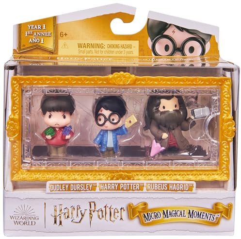 Wizarding World 6067402 Spin Master Micro Magical Moments-Figurenset Potter, Setzkasten, Figuren ca. 3,8 cm groß, Spielzeug für Kinder ab 6 Jahren, Fanartikel, Einfarbig, Harry, Hagrid & Dudley, 1