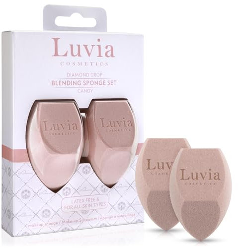 Luvia Cosmetics Lot d'éponges de maquillage en forme de diamant Rose bonbon
