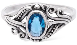 Windalf Damen Fairy-Ring SINA 10 mm Hellblauer Zirkonia Topas Schmuck 925 Sterlingsilber (Sterlingsilber, 62 (20))