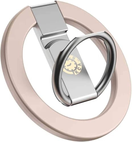 Finger Grip Kickstand Magnetic Grip Stand Mobile phone Finger Loop Adjustable Foldable Non-Slip Lightweight Slim Durable Ergonomic Mag Ring Phone Rings for Back of iPhone Color Pink