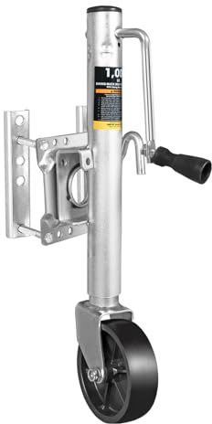 Big RED ATR39001R-1 Torin Boat Trailer Jack with Single Wheel (6 Inch): Swing-Back Bolt-On Heavy Duty Swivel Tongue Trailer Jack, 1000 Lbs. Capacity