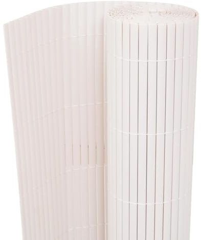 TJROO Doppelseitiger Gartenzaun aus PVC, 90 x 500 cm, weiß, wetterfest, leicht, flexibel, zur Trennung von Gartenbereichen durch Sträucher, Gemüse oder Blumen