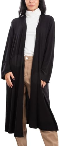 Toocool Spolverino Donna Cardigan Lungo Cappotto Tricot VB-2916 [Taglia Unica,Nero]