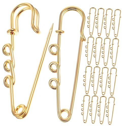 TEHAUX Zubehör 50 Stück 3-Loch-Sicherheitsnadel Verschluss für DIY Verschlussclips für Strickjacken Schmuck Brosche Sicherheitsnadel selber machen Stecknadeln mit Löchern schwer Ornament