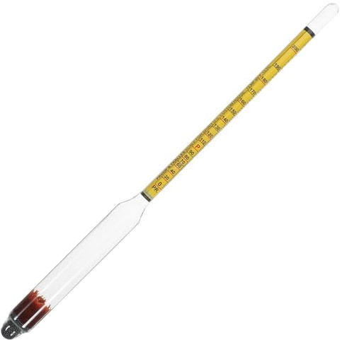VILLFUL Idrometro per Alcol in Vetro 0-200 Proof Misuratore di Alcol per Vino E Liquori Strumento Preciso per Produzione Artigianale Casa E Industria 10.63In